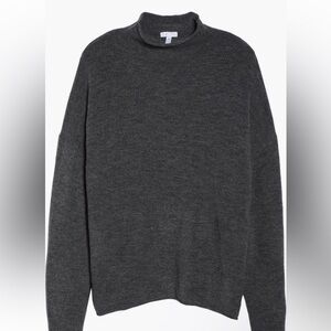 Leith Women's Gray Cozy mock neck sweater.